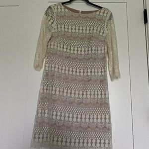 Lacey cream dress